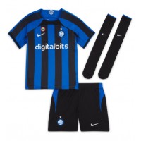 Inter Milan Romelu Lukaku #90 Hjemmebanesæt Børn 2022-23 Kortærmet (+ Korte bukser)